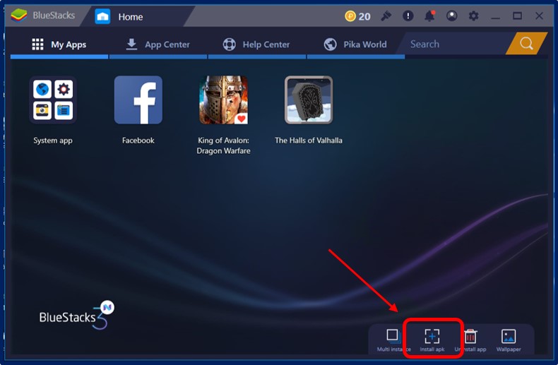 bluestacks install apk