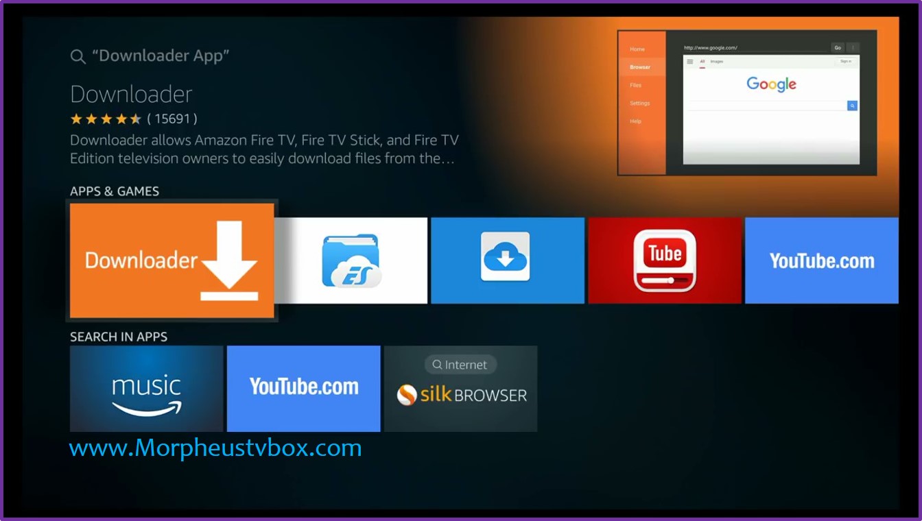 morpheus tv fire stick downloader